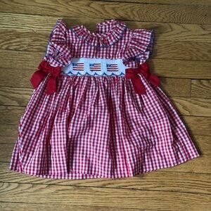 Southern Sunshine Red Gingham American Flag Dress - Size 2